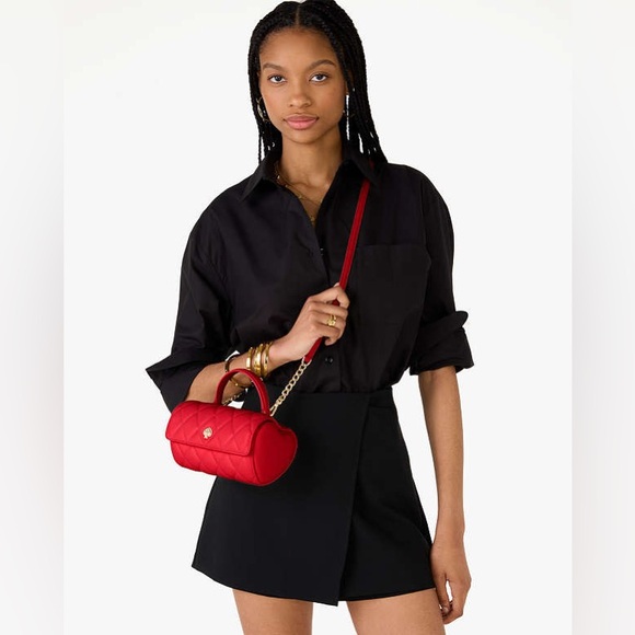 ♠️kate spade Heart Barrel Quilted Crossbody, Ruby Red NWT - Picture 7 of 7